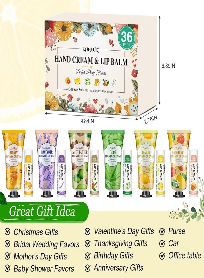 KONEUK 36 Pack Hand Cream Bulk and Lip Balm Bulk Sets, Valentines Day Gifts for Her, Thank You Gifts and Birthday Gifts with Thank You Card Organza Bags, Mothers Day Gifts, Teacher Gifts, Nurse Gifts - Image 5